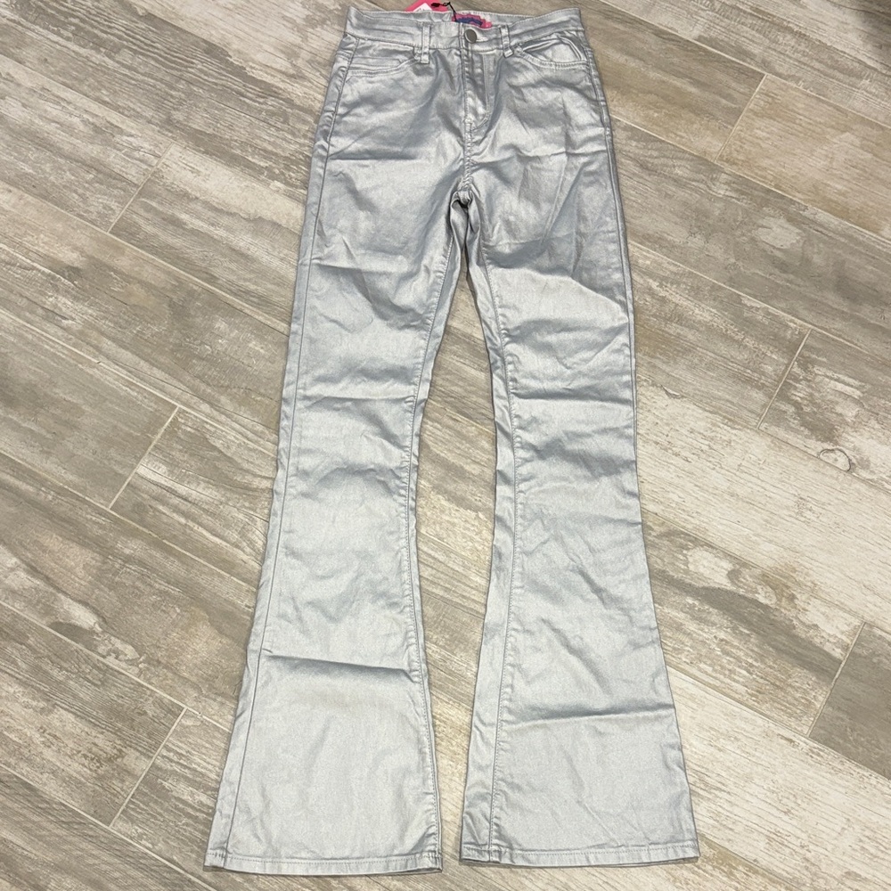 Edikted Silver Boot Cut Jeans